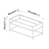 Glass Display Top Coffee Table with Steel Frame Reversible Wooden Storage Shelf