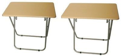 2x Small Folding Wooden TV Table Side Fold Computer Desk Table Dinner Tea Coffee