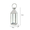 Chrome Glass Designe Large Metal Candle Holder Floor Lantern Hurricane Windproof