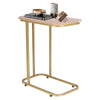 C-Shaped Sofa Side Table Golden Metal Frame End Coffee/Snack Table Living Room