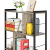 5-Tier Bookshelf Industrial Bookcase Display Metal Frame Storage Ladder Shelf
