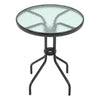 Round Glass Dining Table Outdoor Patio Bistro Set 2/4 Rattan Stacking Chairs