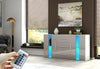 Sideboard Storage Cabinet Cupboards 3 Drawers 2 Doors TV Stand Unit LED Lights