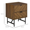 Vintage Industrial Bedside Table 2 Drawer Storage Cabinet Furniture Nightstand