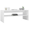 Coffee Table Chipboard Open Storage Shelf Home Side Table High Gloss White