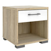 Homeline Modern 1 Drawer Bedside Cabinet / White Gloss Small Bedroom Side Table