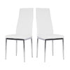 X Chrome Glass Dining Table+2/4 Slope Chairs Faux Leather Metal Legs Living Room