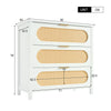 Chest of Drawers 3 Rattan Drawers White Storage Cabinet Home Bedroom Furniture