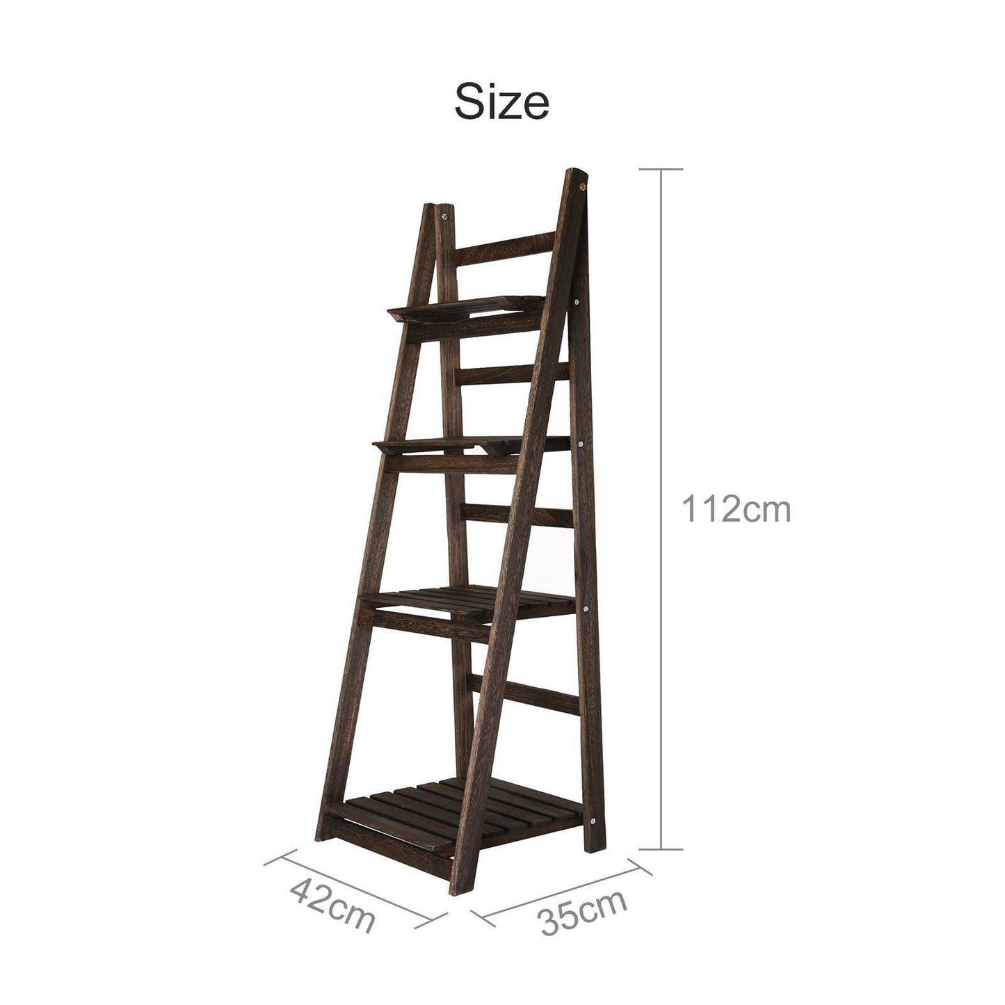 4 Tier Ladder Book Shelf Bookcase Garden Flower Plant Pot Display Rack Wooden