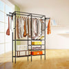 Large Clothes Rail Hanging Coat Stand Shoe Rack Shelf Storage Wardrobe Organizer