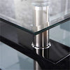 Tempered Glass Coffee Table W/ Storage Shelf Modern Living Room Furniture Black