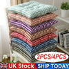 2/4PCS Seat Pad Dining Room Kitchen Garden Chair Cushions Tie On Flower Check UK