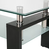 Rectangle Glass Coffee Table With Storage Modern Living Room Furniture Chrome