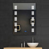 Illuminated LED Mirror Bathroom Wall Demister Sensor with Shaver Socket & Clock
