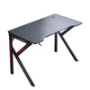 Black Gaming Computer Desk Table LED K Design Steel Frame Headphone Holder New