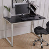 PC Computer Office Desk Table Corner Home Study Workstation Wooden+Metal Fame