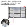 Bathroom Mirror Cabinet With Large Storage Cupboard Shelf Triple Door Wall Hung