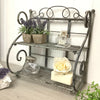 Shabby Chic Vintage Style Grey Metal Shelf Unit Storage Display Bathroom Cabinet