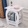 Small Side End Coffee Table Beside lamp Stand Nightstand Storage Shelf White