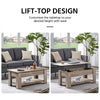 Wooden Coffee Table with Storage Lift Up Top and Shelf for Living Room, Gray