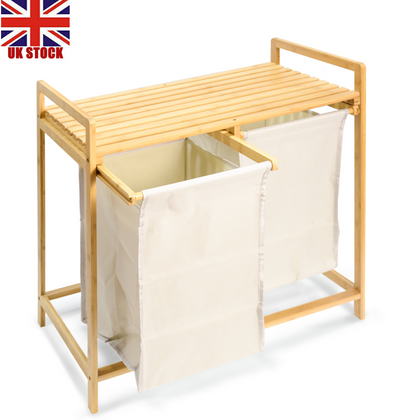 Large Laundry Basket Washing Clothes Storage Bathroom Hamper Bin Sorter Bamboo