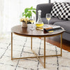 Round Coffee Table (Walnut Veneer/Gold,80 diax47.5(H) cm)-CFT50WN/G