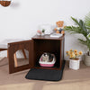 3in1 Hidden Litter Box Enclosure Cover Cat Washroom Storage Bench House w/ Mat
