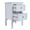 Pair of White Bedroom Bedside Table Unit Cabinet Nightstand with 2 Drawers