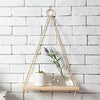 1/2X Wooden Hanging Rope Shelf Wall Mounted Floating Shelf Storage Rustic