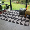 Black & Grey Geometric Rug Small Large Washable Mats Dryable Outdoor Rugs BBQ