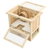Wooden Hamster Cage Open Top Play House 2 Tier Mice Rodent Small Animals Hutch