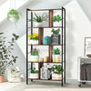 5-Tier Bookshelf Industrial Bookcase Display Metal Frame Storage Ladder Shelf