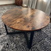 Round Industrial Coffee Table Vintage Retro Style Side End Furniture Iron Legs