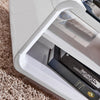 White High Gloss Coffee Table 8MM Tempered Glass 2 Drawers Storage Living Room