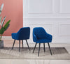 Set of 2 Velvet Dining Chairs Kitchen Dinning Room Metal Leg Padded Modern Uk