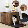 Cat Litter Box Enclosure Furniture Wooden Kitty Hidden Washroom Toilet Dual Door