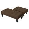 Large Footstool Chesterfield Button Seat Bench Chair Ottoman Pouffe Stool Linen