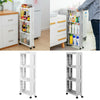4 Tier Slim Slide Out Kitchen Storage Rack Trolley Organiser Cart Bathroom Shelf