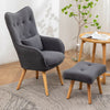 Occasional Armchair Wing Back Accent Chair and Footstool Living Bedroom Lounge