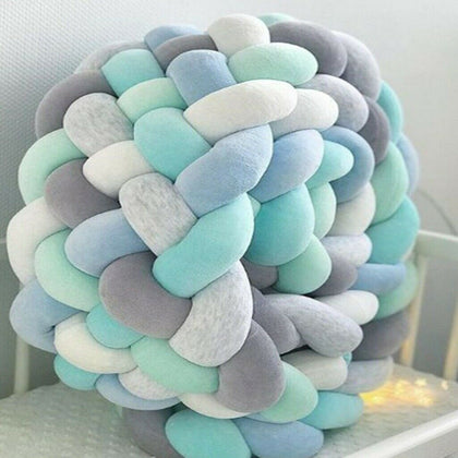 Crib Bumper 200CM Knot Plush Bedding Bed Cot Braid Pillow Cushion Pad Protector