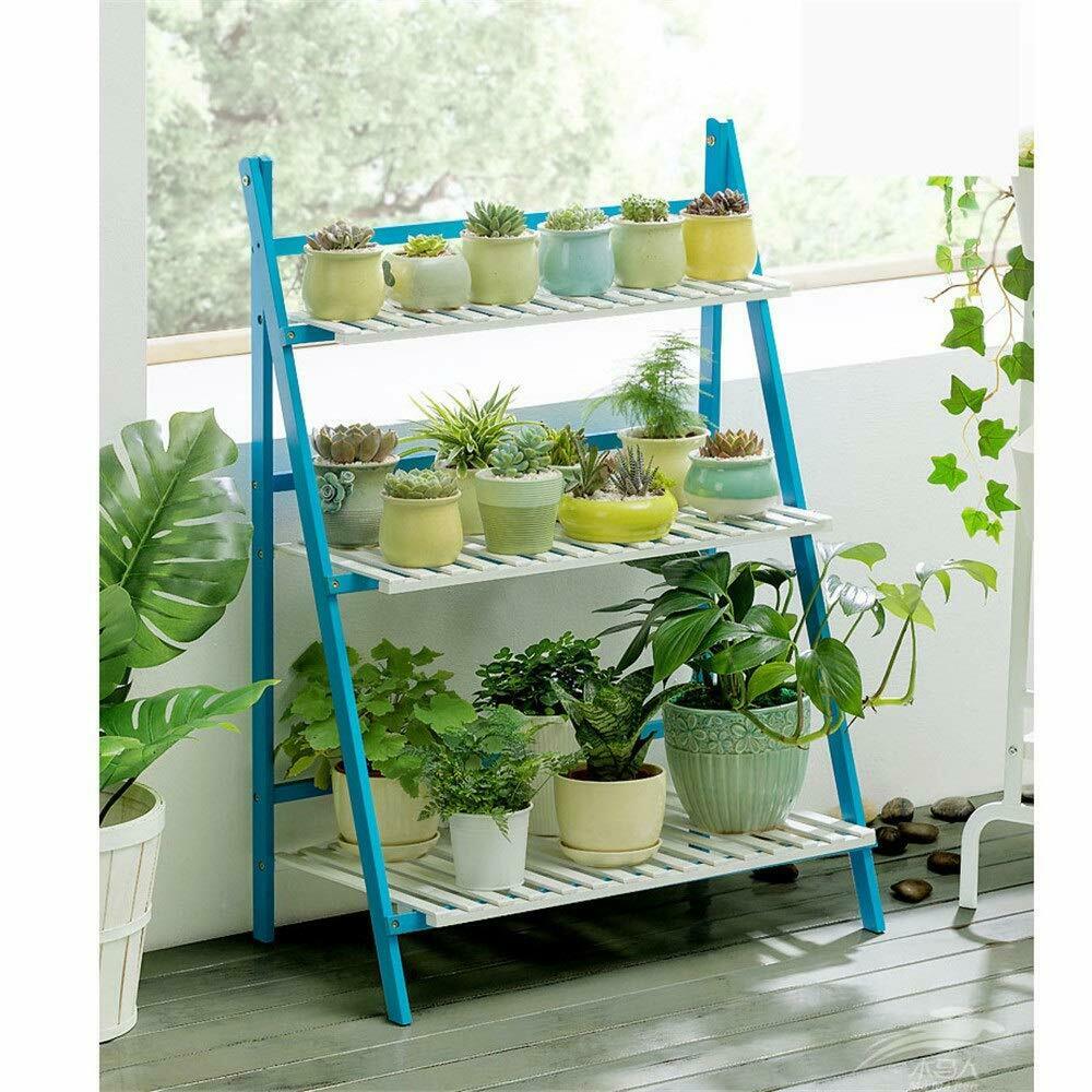 Garden Wooden 3 Tier Flower Plant Pot Display Stand Patio Shelf Storage Rack
