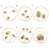 Metal Ginkgo Leaf Wrought Iron Hanging Ornament Gold Round Home Wall Decoration