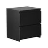 Modern Bedside Table Cabinet with 2 Drawers Nightstand Bedroom White Black NEW