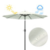 Mondeer 2.7M/3M Garden Parasol Umbrella Round Sun Shade Crank Tilt Red/Beige