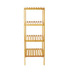 Bamboo Bathroom Shelf with 4 Tiers 110 x 36 x 33 cm Free-Standing Shelving Unit