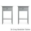 Bedside Table Pair Bedroom Cabinet Nightstand With Drawer & Shelf Christow