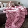 Luxury Chunky Warm Knitted Thick Blanket Hands Bulky Knit Throw Sofa Bed Cover