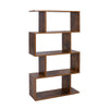 Wood Modern Book Shelves 4 /6 Tier S Shape Bookshelf Case Storage Unit Bookcase