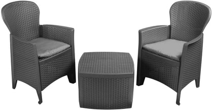 Rattan Garden Furniture Patio Set Table & Chairs Set 2 Garden Chairs & Cushions