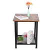 2 Tier Coffee Table Sofa Side End Tea Table with Storage Shelf for Living Room